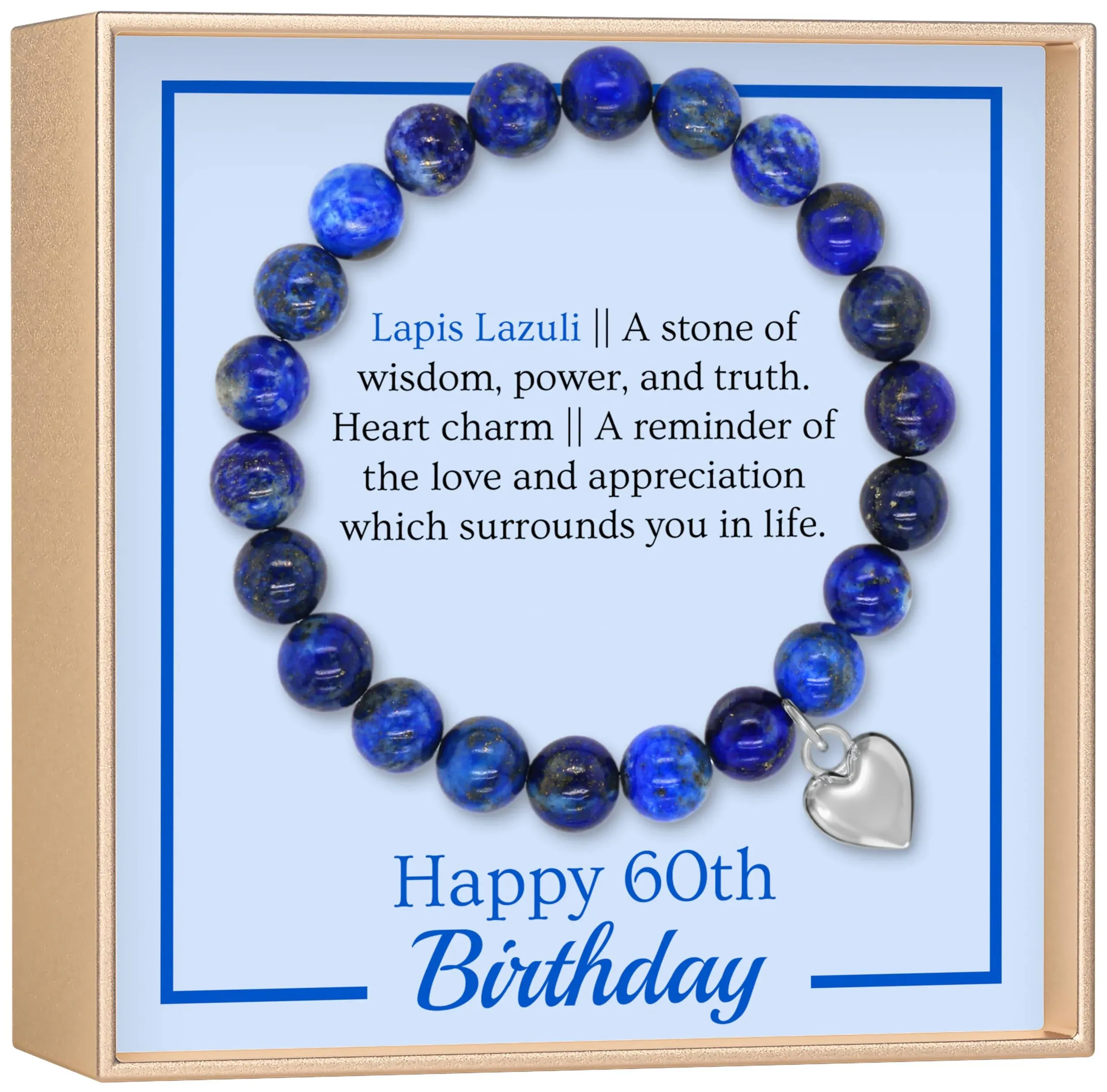 Olgas Gems 60th Birthday Milestone Bracelet & Meaningful Message Card for Women ...