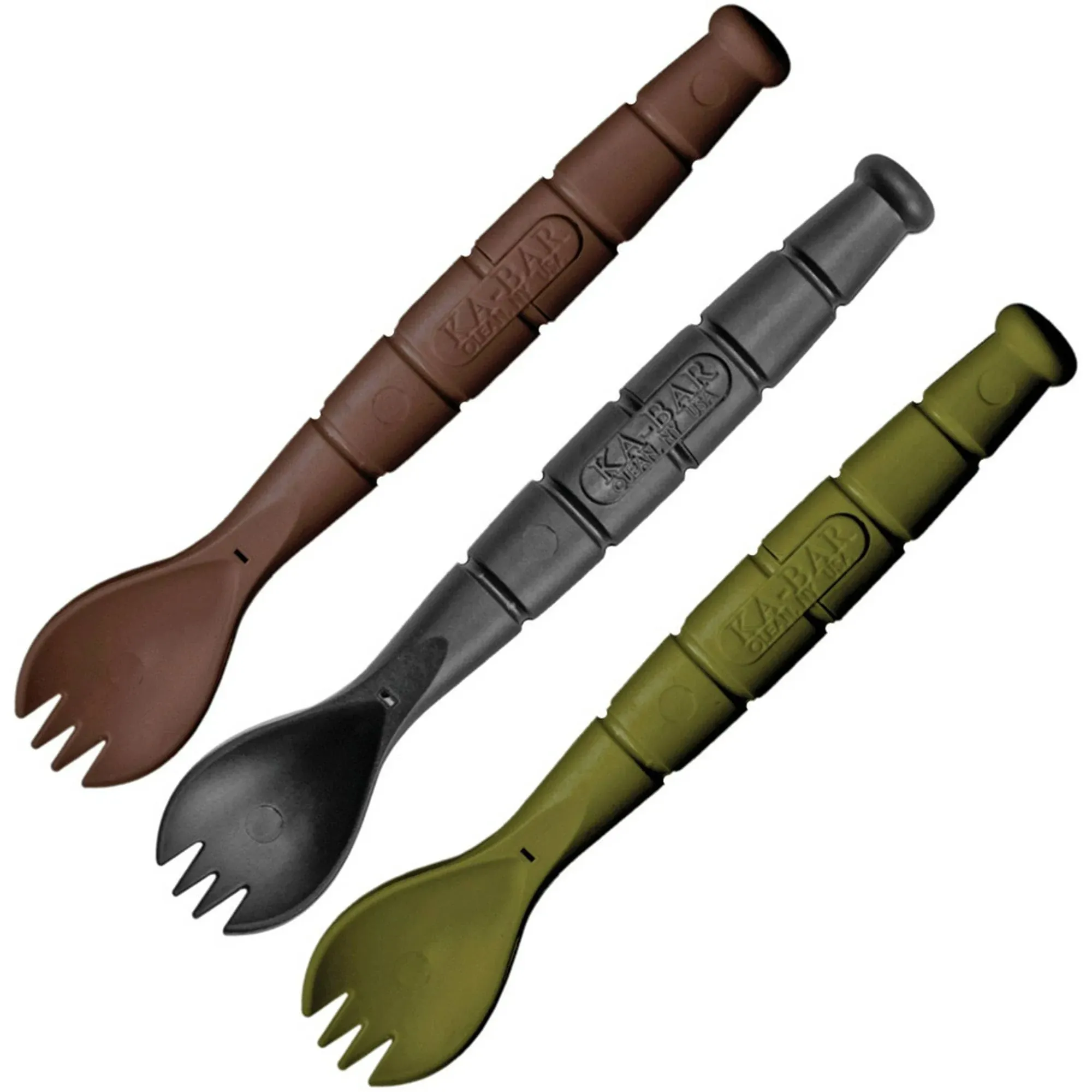 Kabar - Field KIT Spork/Knife - 3 Pac with 1 OD Green - 1 Black - and 1 Dark Brown