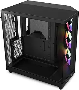 NZXT H6 Flow RGB Compact Dual-Chamber Mid-Tower Airflow Case Black