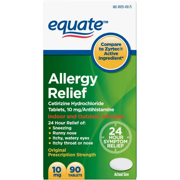 Equate Allergy Relief, 10 mg, Tablets - 90 ea