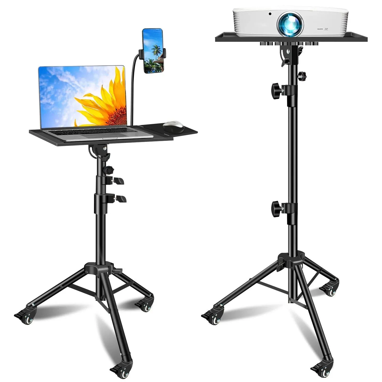 Projector Stand, Laptop Tripod Stand for 29&#034; to 31.9 Inch - 61 Inch, Black 