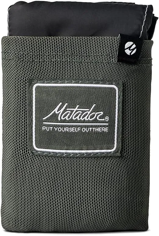 Matador Pocket Blanket - Green (Seats 2-4); Foldable Picnic Blanket, Concert Blanket and Festival Blanket; Sand Proof Beach Blanket with Stakes; Picnic Tarp, and Outdoor Blanket for Grass