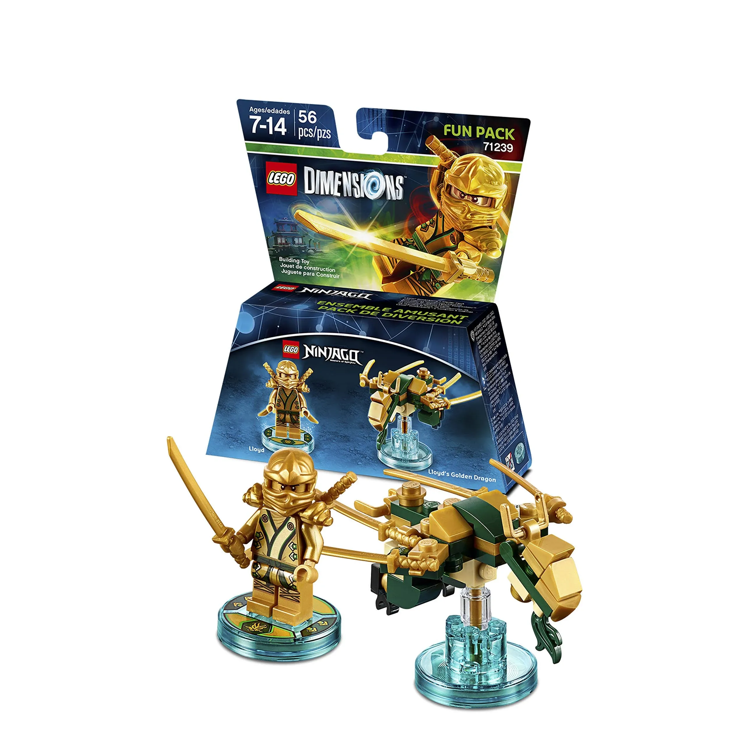 LEGO Dimensions Fun Pack 71239 Ninjago Lloyd &amp; Lloyd’s Golden Dragon New