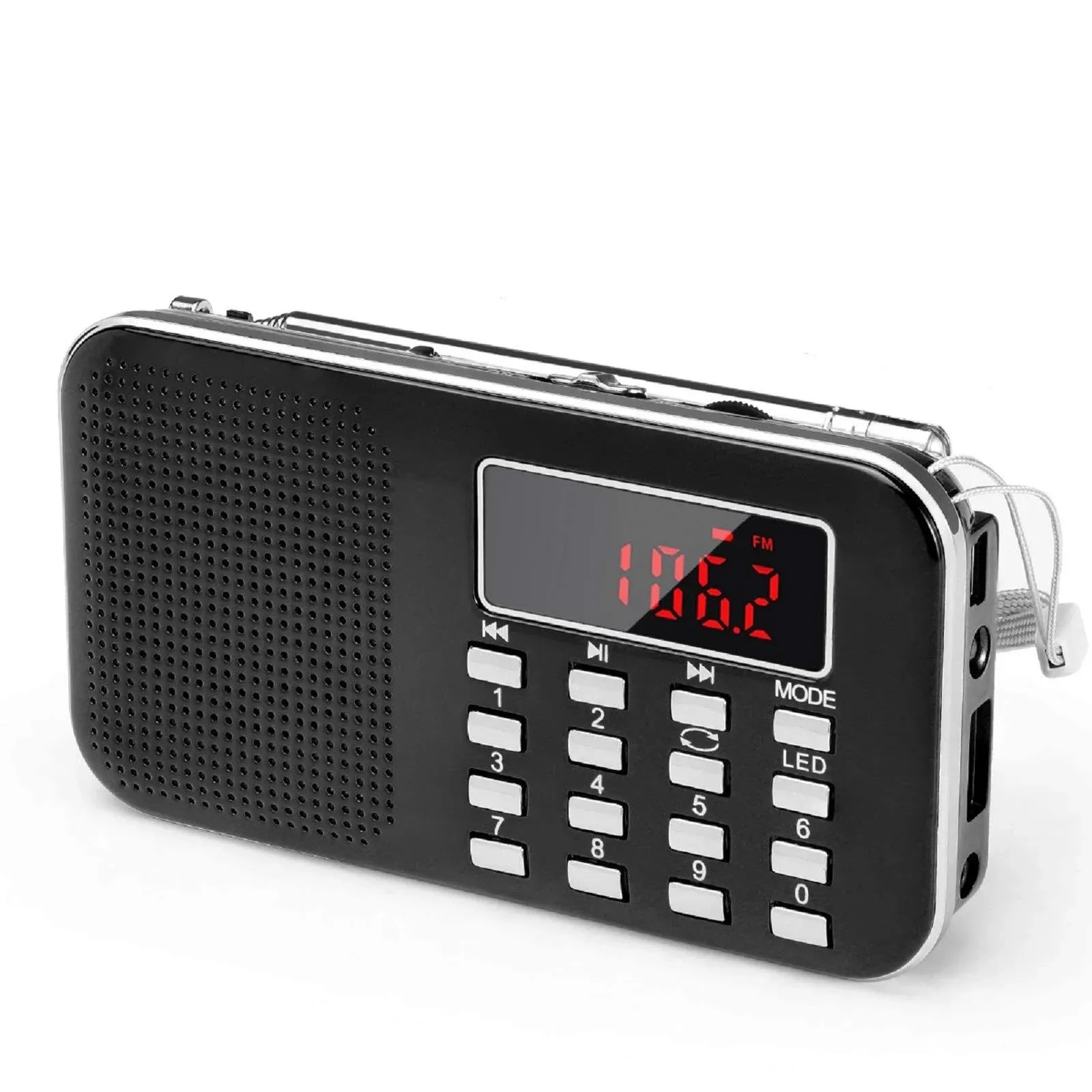 Mini Portable Radio AM FM Pocket Radio with MP3, LED Flashlight, Digital Radio S