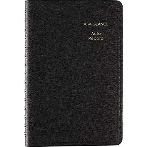 AT-A-GLANCE Auto Mileage Log Record Book, 3.75 x 6.12 Inches, Black 