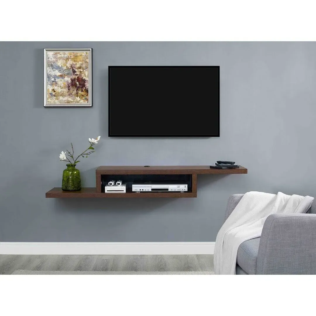 Martin Furniture IMAS360C Asymmetrical Floating Wall Mounted TV Console, Walnut