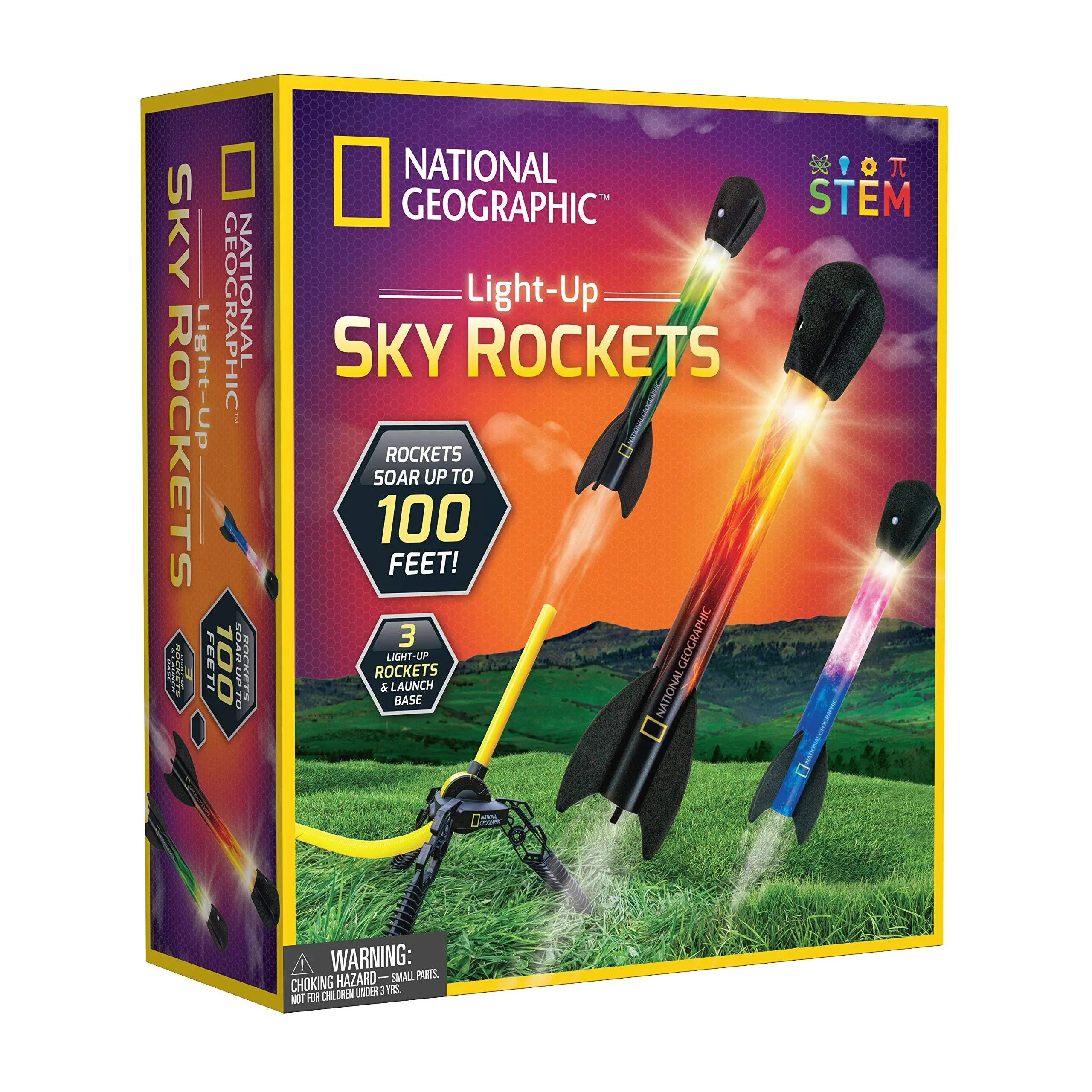 National Geographic Air Rocket Toy – Ultimate LED Rocket Launcher for Kids, Stomp ...