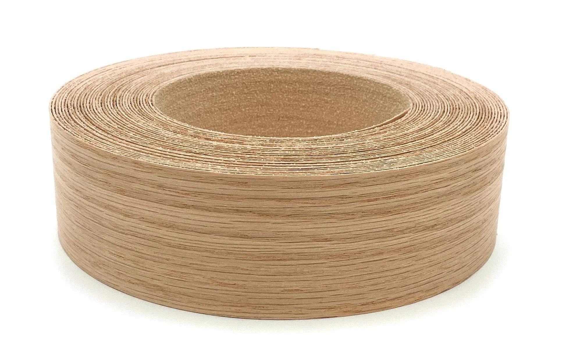 Red Oak 1 1/2&#034; X 50&#039; Roll Preglued Wood Veneer Edge Banding Flexible Wood Tape E