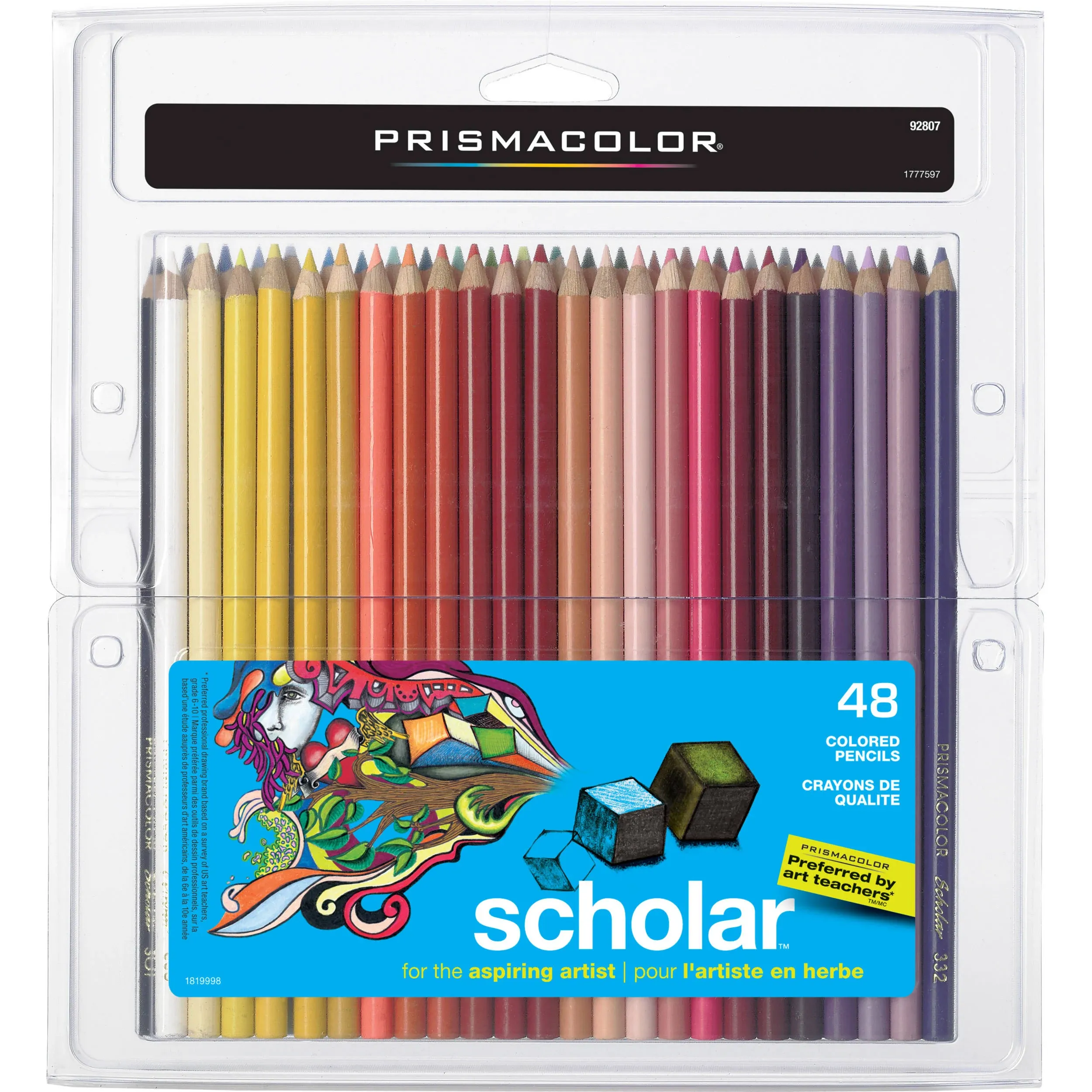 Prismacolor Scholar Colored Pencils, Assorted Colors, 48 Count