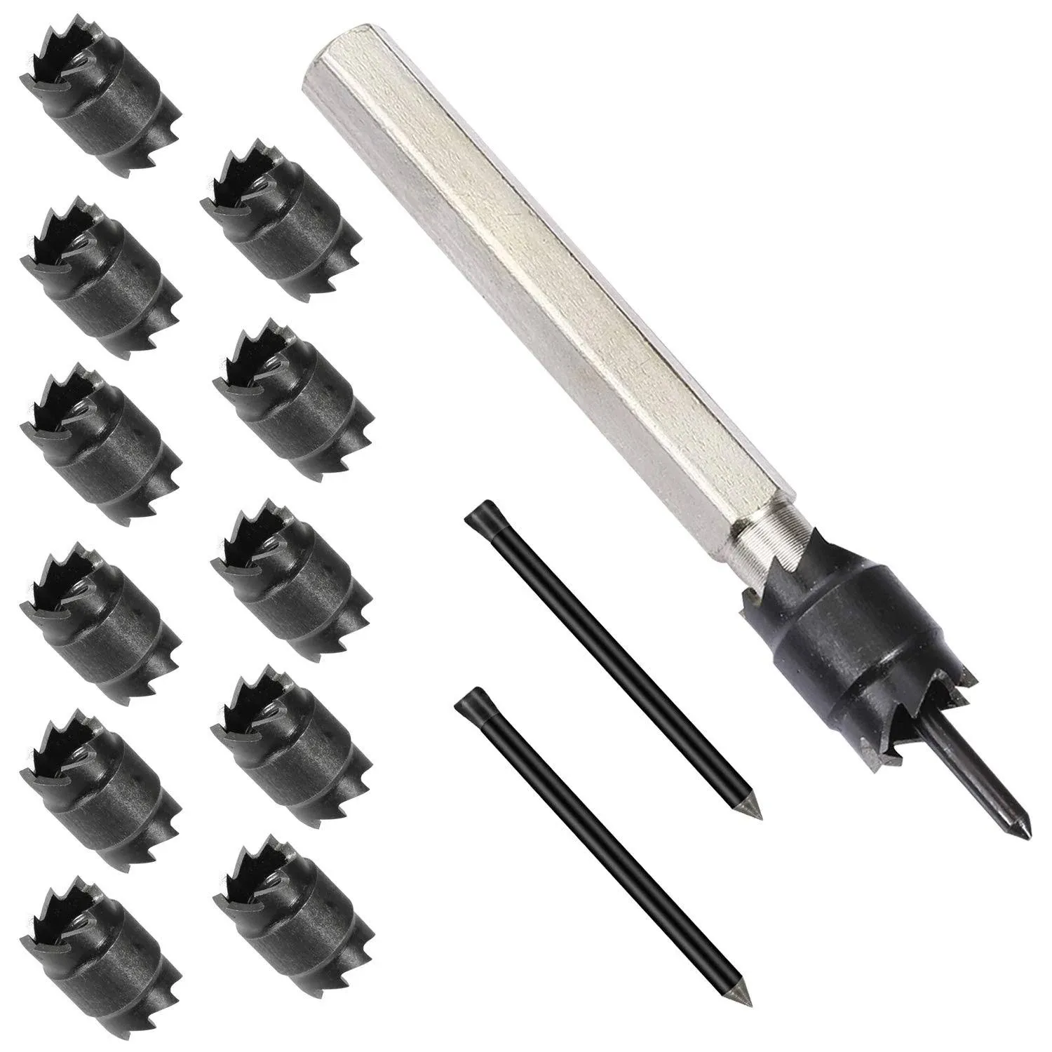 14-Pack Spot Weld Cutter Sets Double Sided, 3/8" HSS Spot Weld Cutter Remover Drill Bits Hex Sheet Metal Hole Cutter Remover for Power Drill Spot Welding