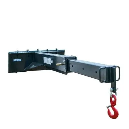 Titan Attachments Adjustable Skid Steer Industrial Crane Jib Attachment with 3 ...