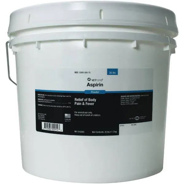 VetOne 510205 Aspirin Powder 25 lb Pail