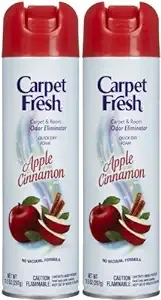 Carpet Fresh No-Vacuum Carpet Cleaner Aerosol, Apple Cinnamon, 10.5 Ounce (Pack of 2)