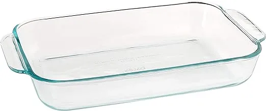 Pyrex, Clear Basics 2 Quart Glass Oblong Baking Dish, 11.1 in. x 7.1 in. x 1.7 in, 2 QT Rectangular