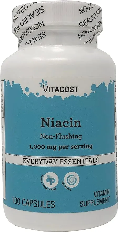 Vitacost Niacin Non - Flushing - 1000 mg per Serving - 100 Capsules