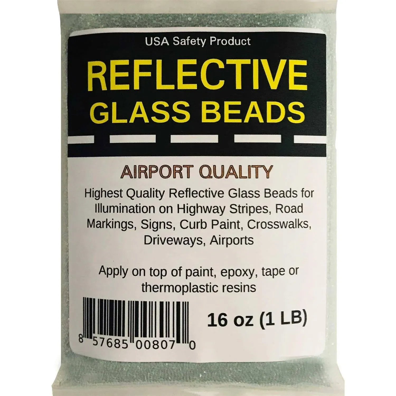 Marktiva Reflective Glass Beads (1 lb Bag) | for Road Marking, Curb Paint, Traffic Paint, Pavement Striping, Parking Lots, Crosswalks, Driveways, Air