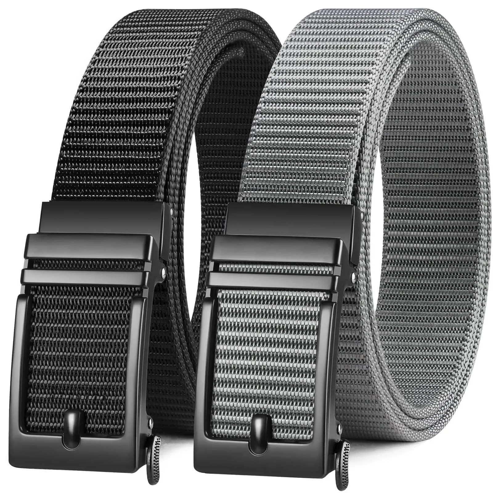 Zitahli Golf Belt 2 Pack, Mens Belt for Jeans, Ratchet Belts for men 1 3/8" Duty Belt Nylon Web Belt with Automatic Buckle