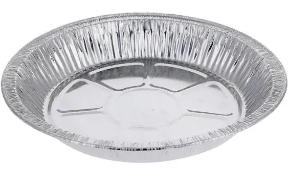 Dobi 9" Pie Pans [10 Pack] - Heavy Duty Standard-Sized Disposable Aluminum Foil Pie Tins for Baking and Serving