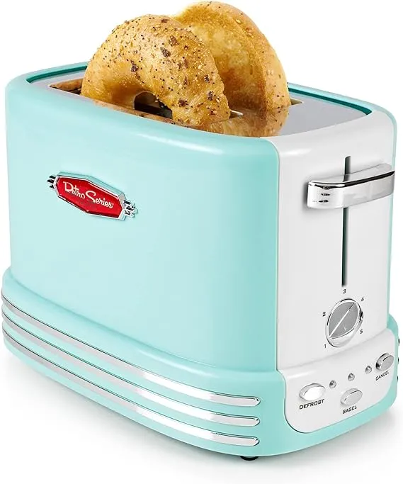 Nostalgia Retro 2-Slice Bagel Toaster Aqua