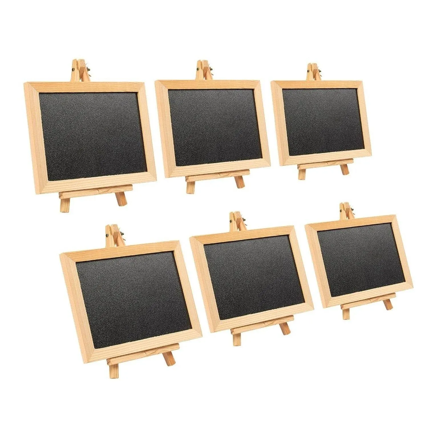 Wooden Framed Chalkboard Sign 6-Pack Decorative Removable Chalk Board with Easel Stand