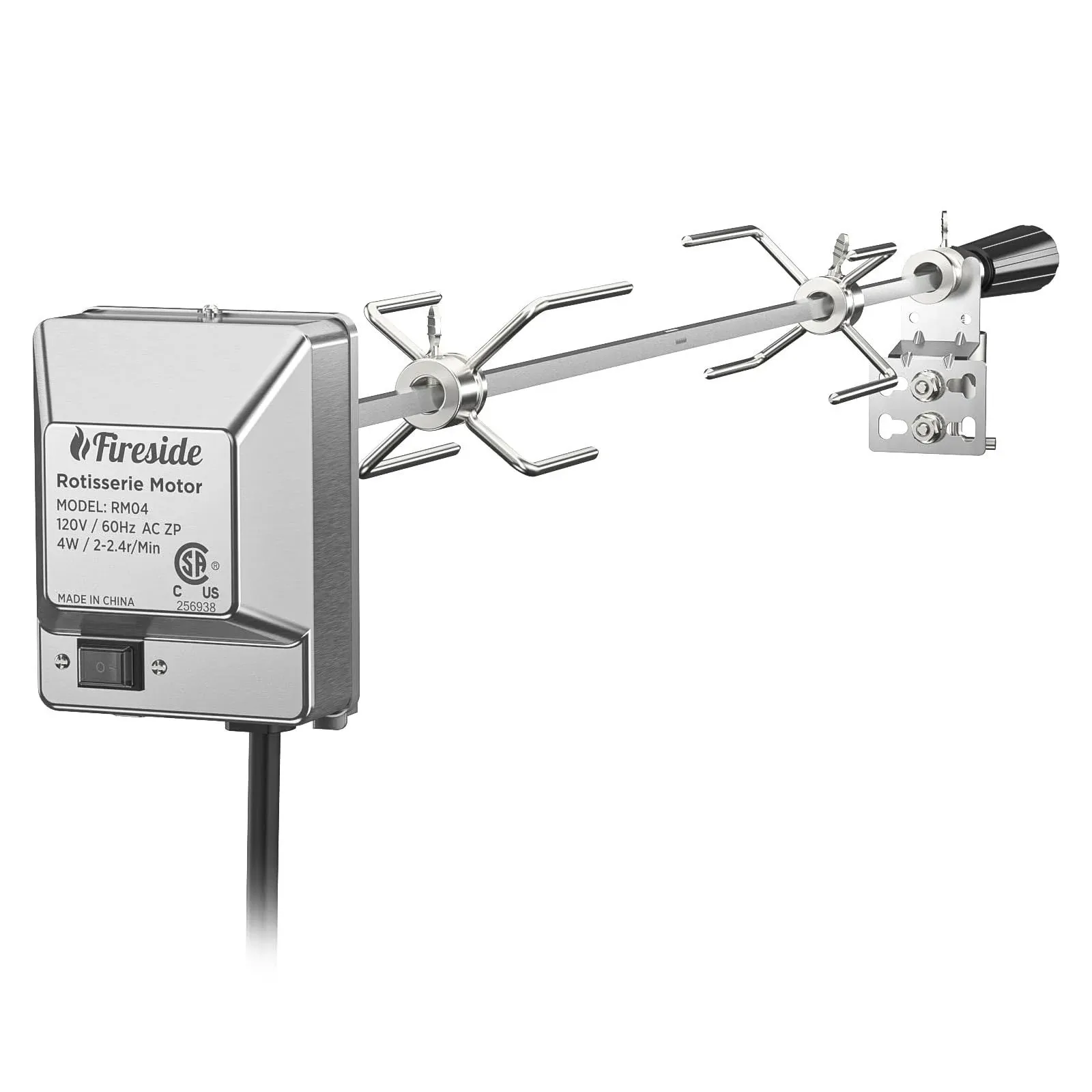 TURBRO Stainless Steel Rotisserie Kit for GAS Grills with A Cookbox Up to 39 ...