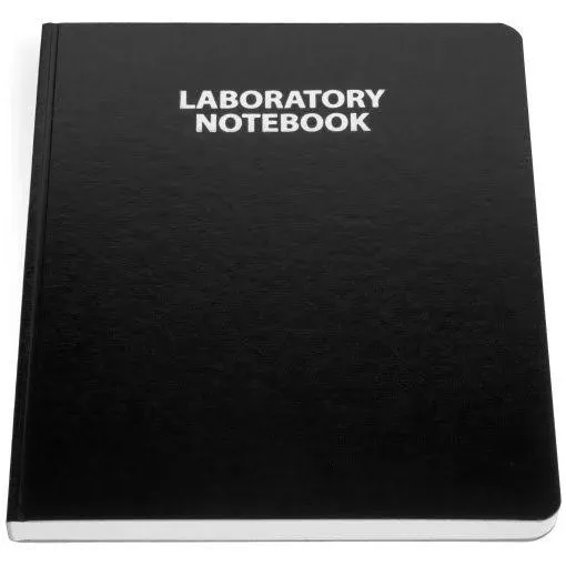 Scientific Notebook Company Flush Trimmed, Research Laboratory Notebook, 192 Pages, Smyth Sewn, 9.25 X 11.25, 4x4 Grid (Black)