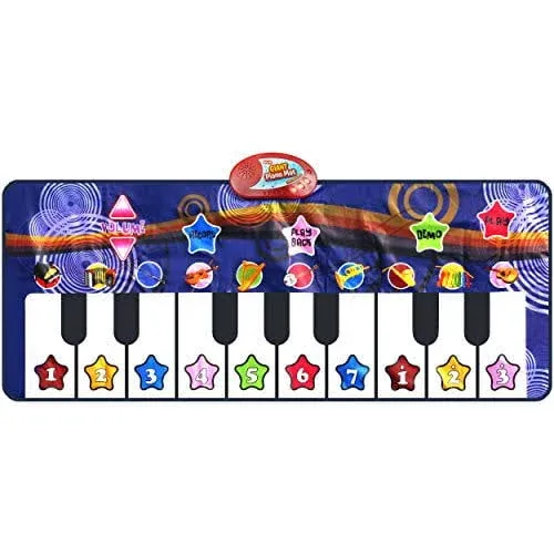 Kidzlane Durable Piano Mat, 10 Selectable Sounds, Play and Record, for Kids 3+, Dance