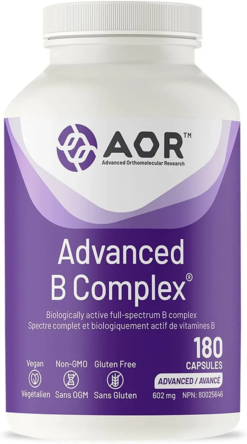 Advanced Orthomolecular Research AOR, Advanced B Complex, 90 Vegetarian Capsules