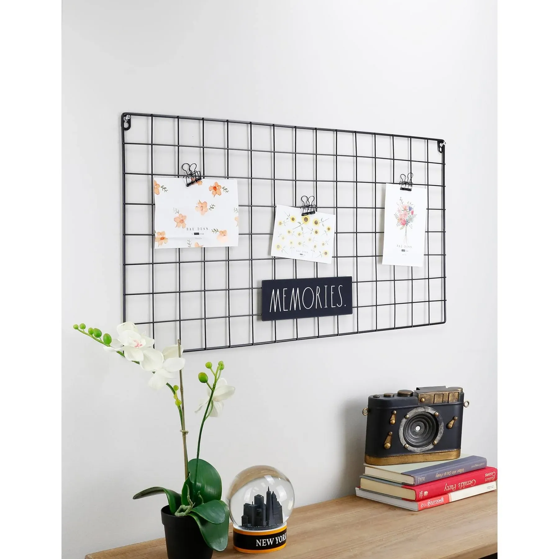 Rae Dunn Wire Wall Grid - Large Metal Grid Panel Organizer for Collage, Photo ...