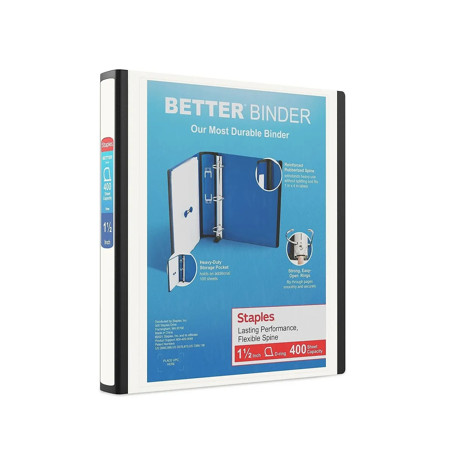 Staples 3&#034; 3-Ring Better Binder Green 2/Pack ST55894-CCVS