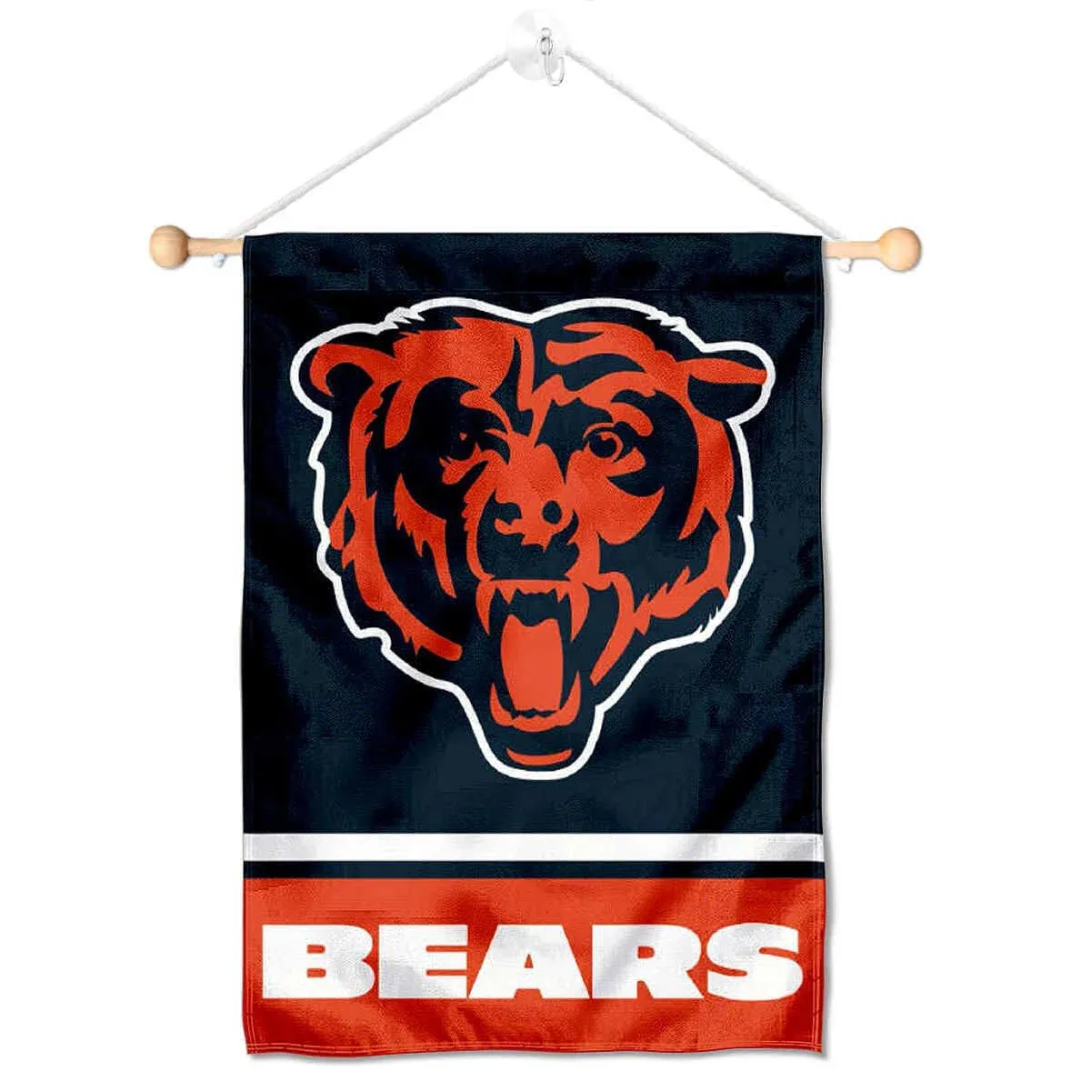 Chicago Bears Bear Head Mini Window Banner Hanging with Suction Cup