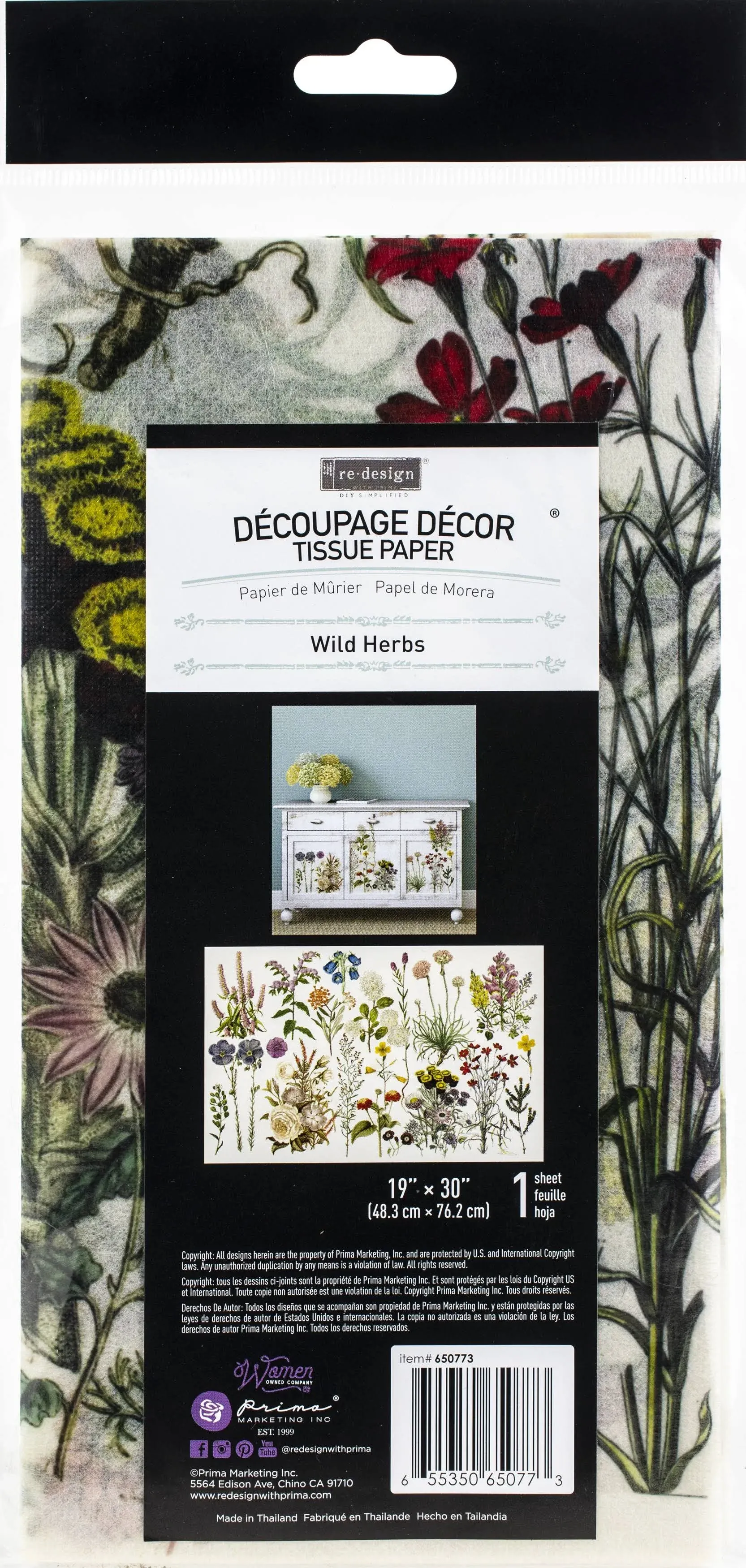 Wild Herbs Decoupage Tissue Paper