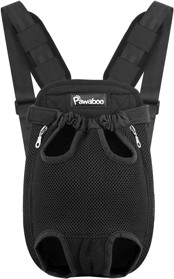 Pawaboo Pet Carrier Backpack, Adjustable Pet Front Cat Dog Carrier Backpack Travel Bag, Legs Out, Easy-Fit for Traveling