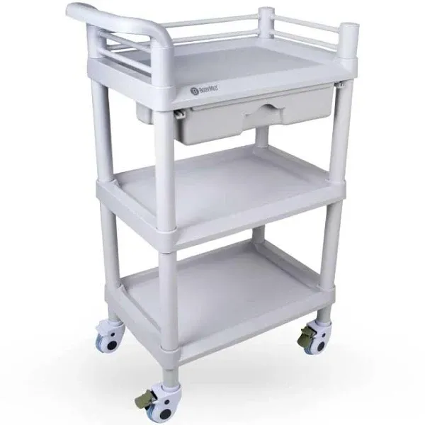 BodyMed 3-Tier Mobile Utility Cart – 360 Degree Multi-functional Storage Trolley ...