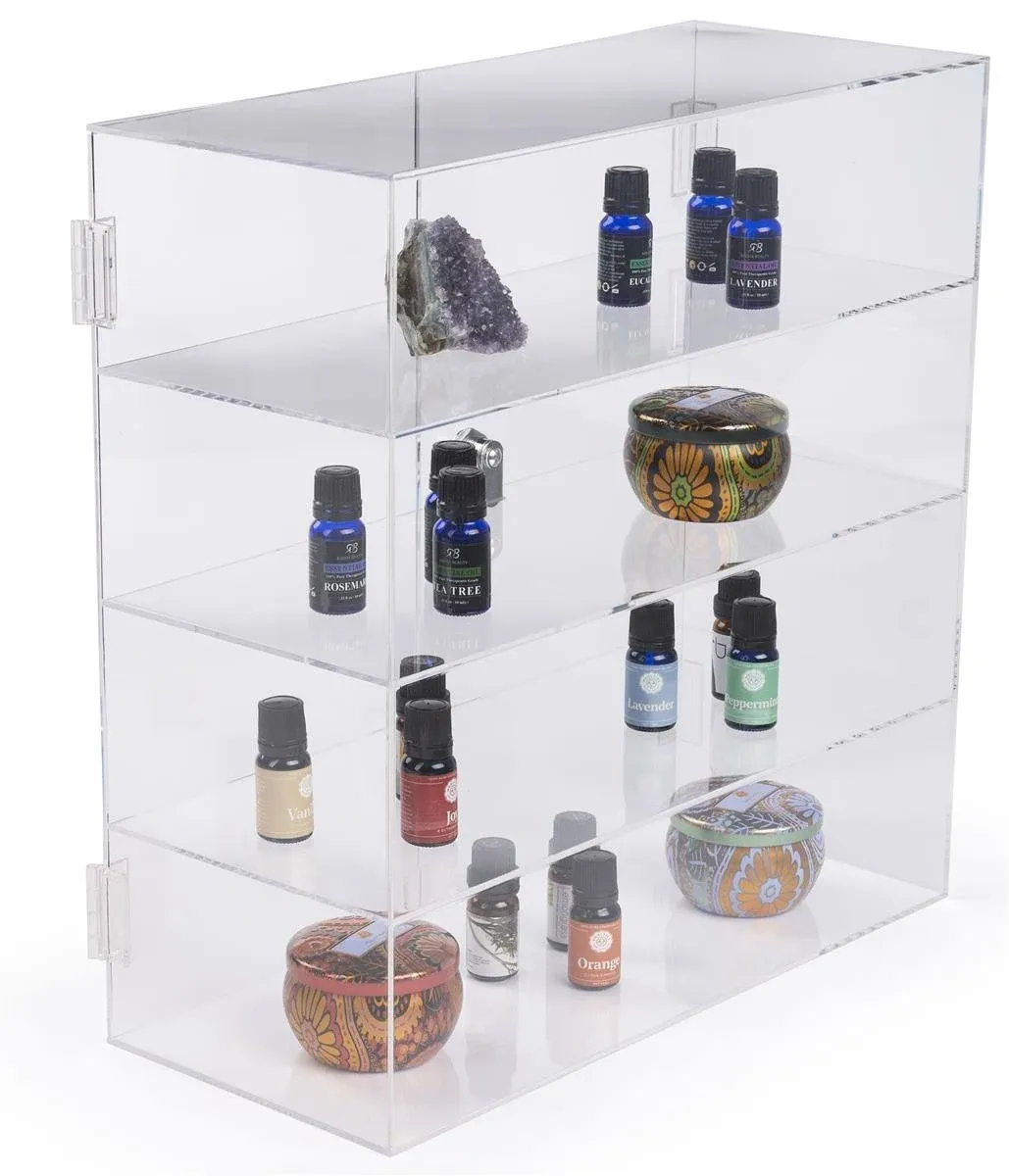 Retail Countertop Display Case, 16-1/2 X 16-1/4 X 7 Inch, Clear Acrylic with Thr