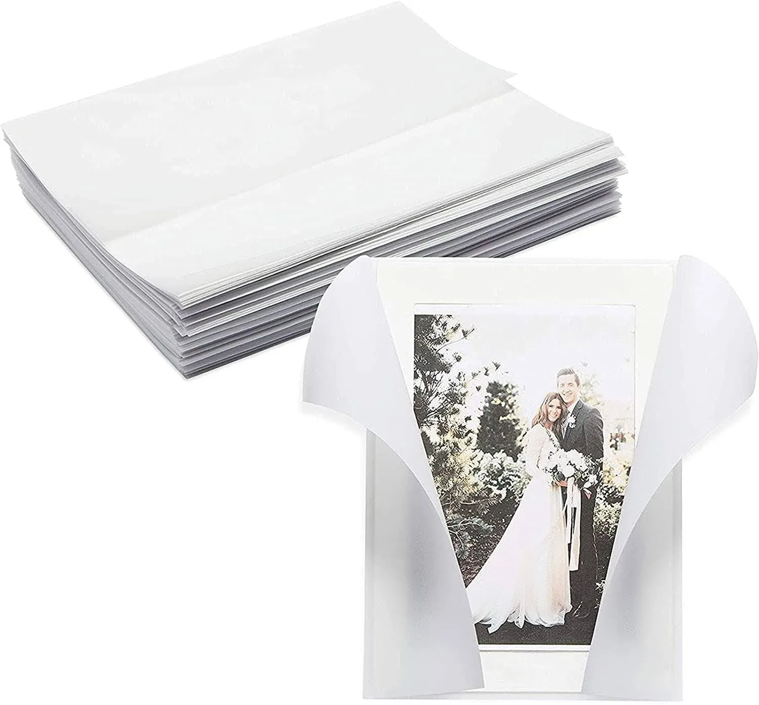 100 Pack Vellum Jackets for 5x7 Invitations Bulk Transparent Paper Envelope ...