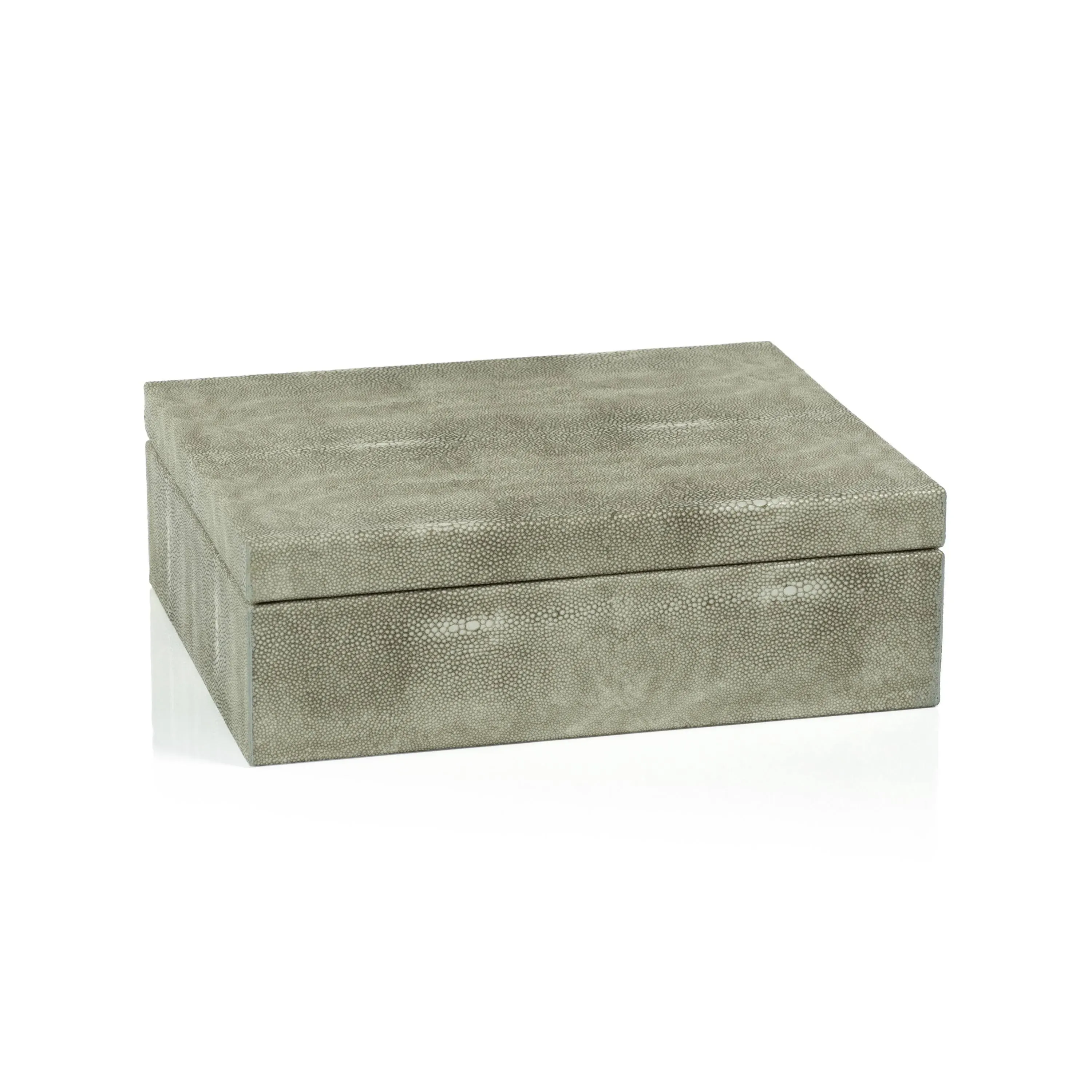 Shagreen Leather Box with Suede Interior - Small