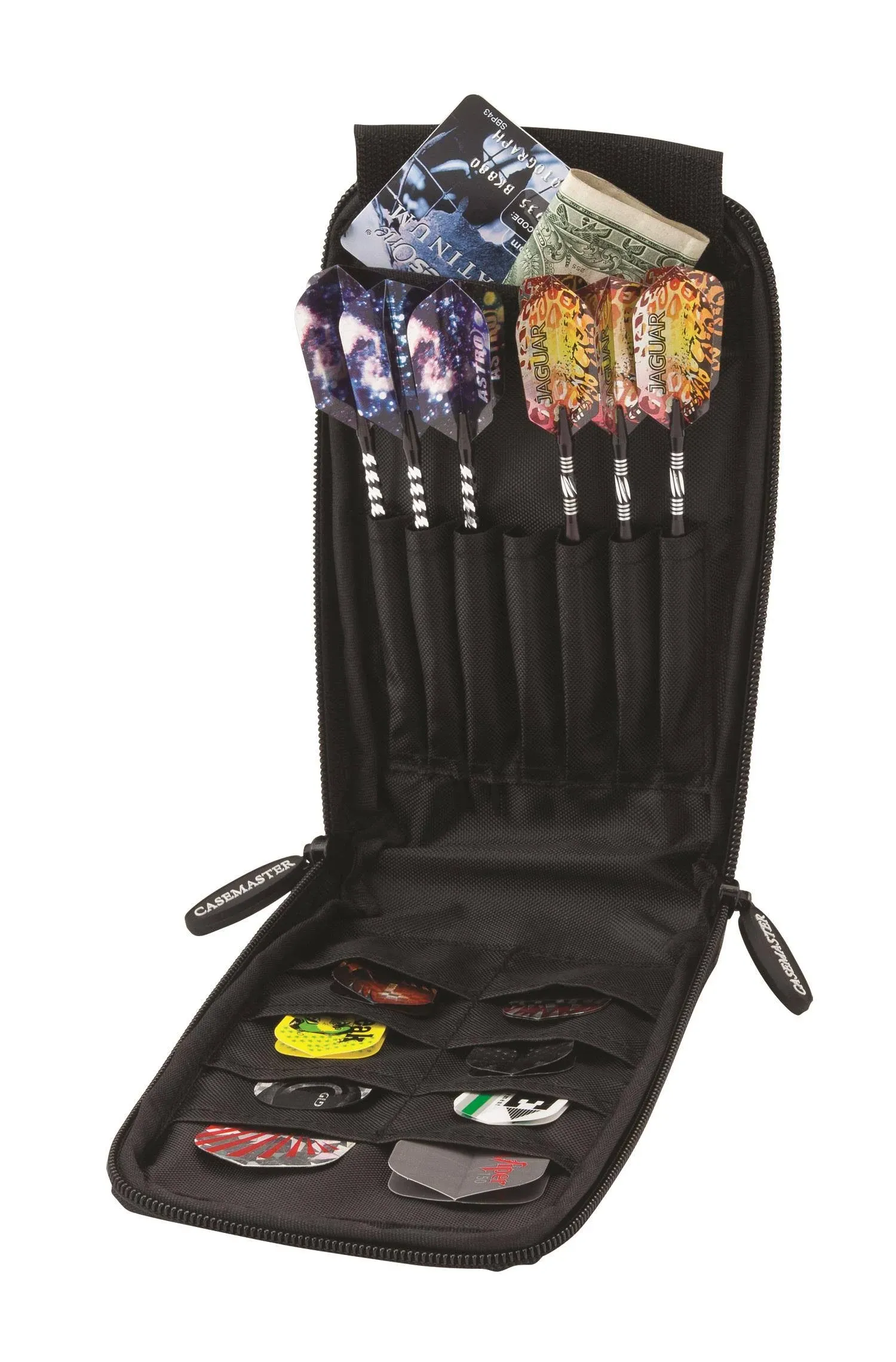 Casemaster Mini Pro Black Leather Dart Storage/Travel Case