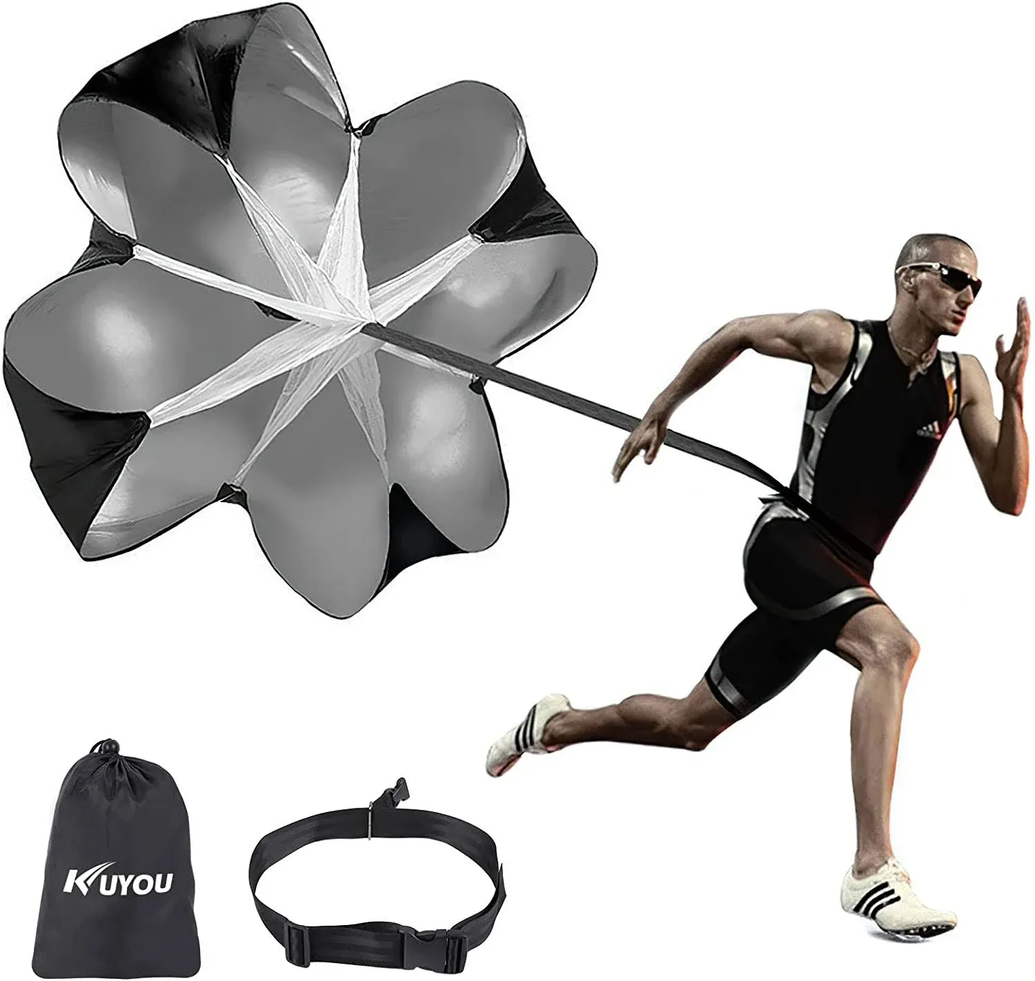 Kuyou Running Speed Training Speed Chute Resistance Parachute for Speed and ...