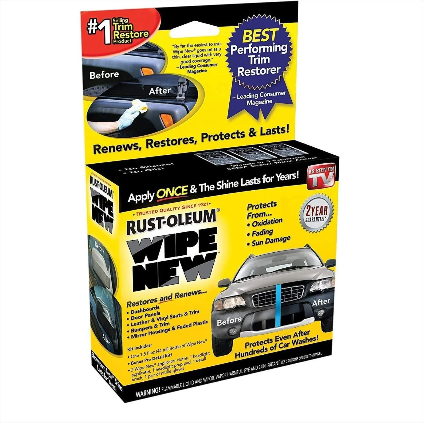 Wipe New Trim Restorer Safe Effective Use  Plastic rubber, chrome, vinyl