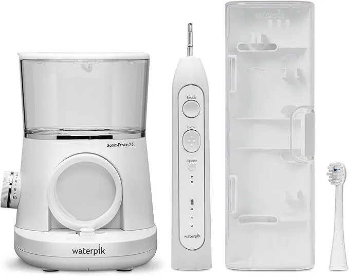 Waterpik Sonic-Fusion 2.0 Flossing Toothbrush, Electric Toothbrush & Water Flosser Combo, Black