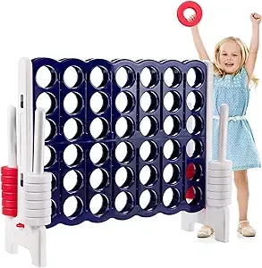 Costzon Giant 4-in-A-Row, Jumbo 4-to-Score Giant Games for Kids Adults, Blue & Red