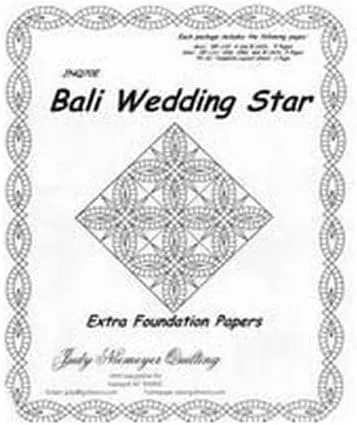 Bali Wedding Star extra foundation papers to make the quilt 100 x 100 by Judy Niemeyer