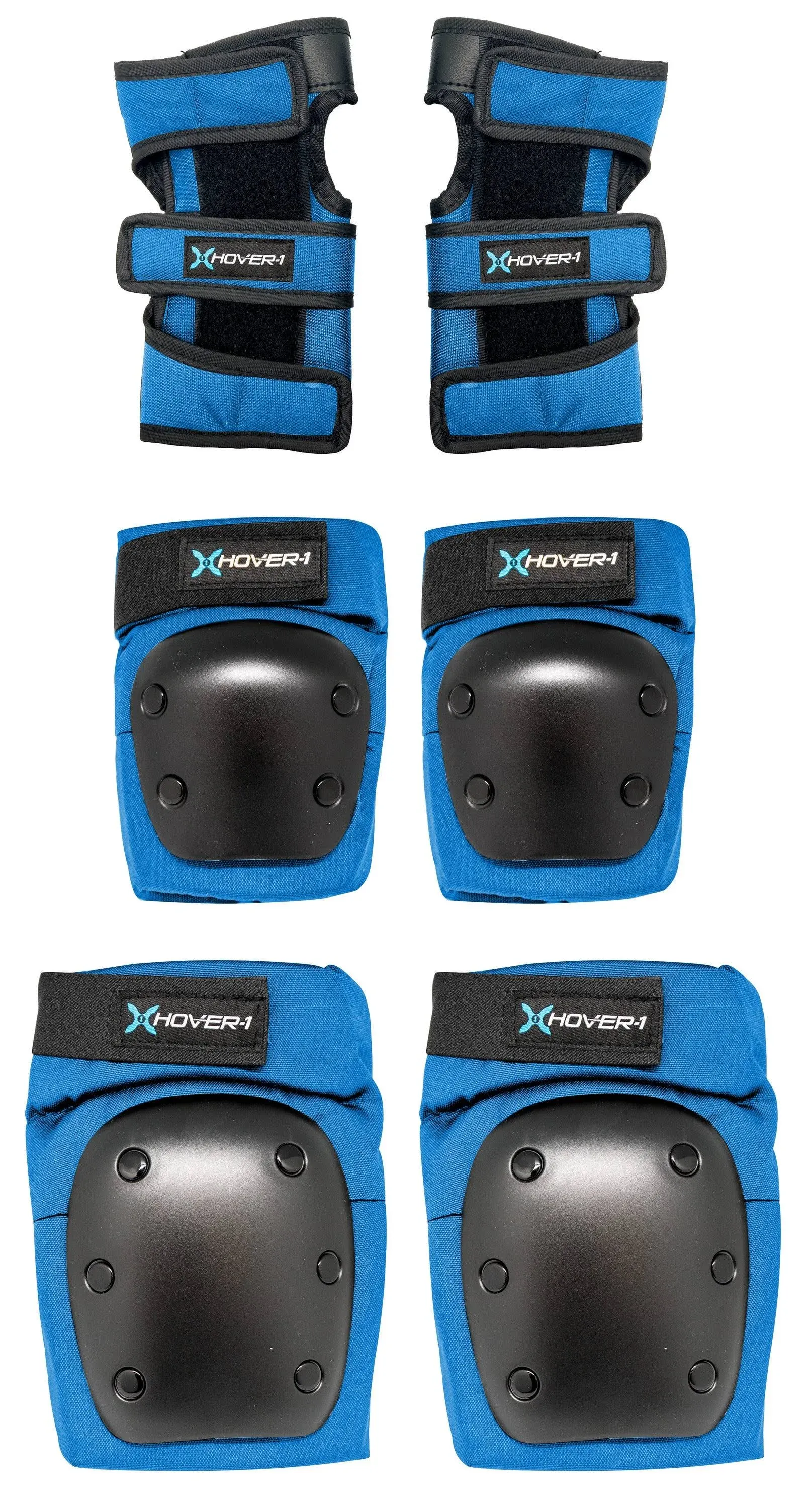 Hover-1 Protective Elbow Pads, Knee Pads, Wrist Guards, Padded Shorts, Tank Top, T-Shirt - Hard PP Shells for Impact Resistance & EVA Foam Protective Padding for Skating, Hoverboards, E-Scooters