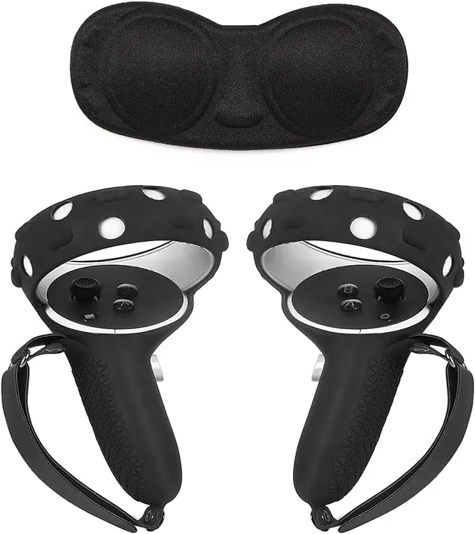 BEHORSE VR Controller Grips Cover with Anti-Throw Knuckle Strap + Lens Protector ...