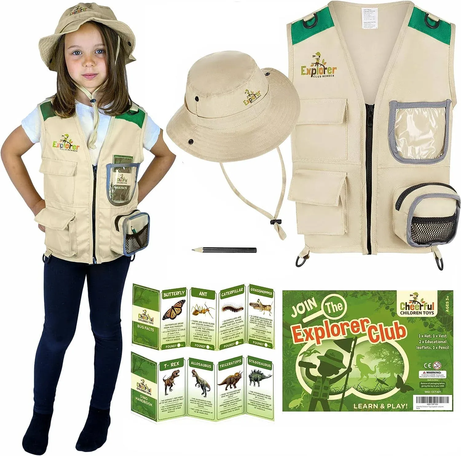 Cheerful Children Toys Kids Explorer Costume Including Safari Vest and Hat - Boys ...