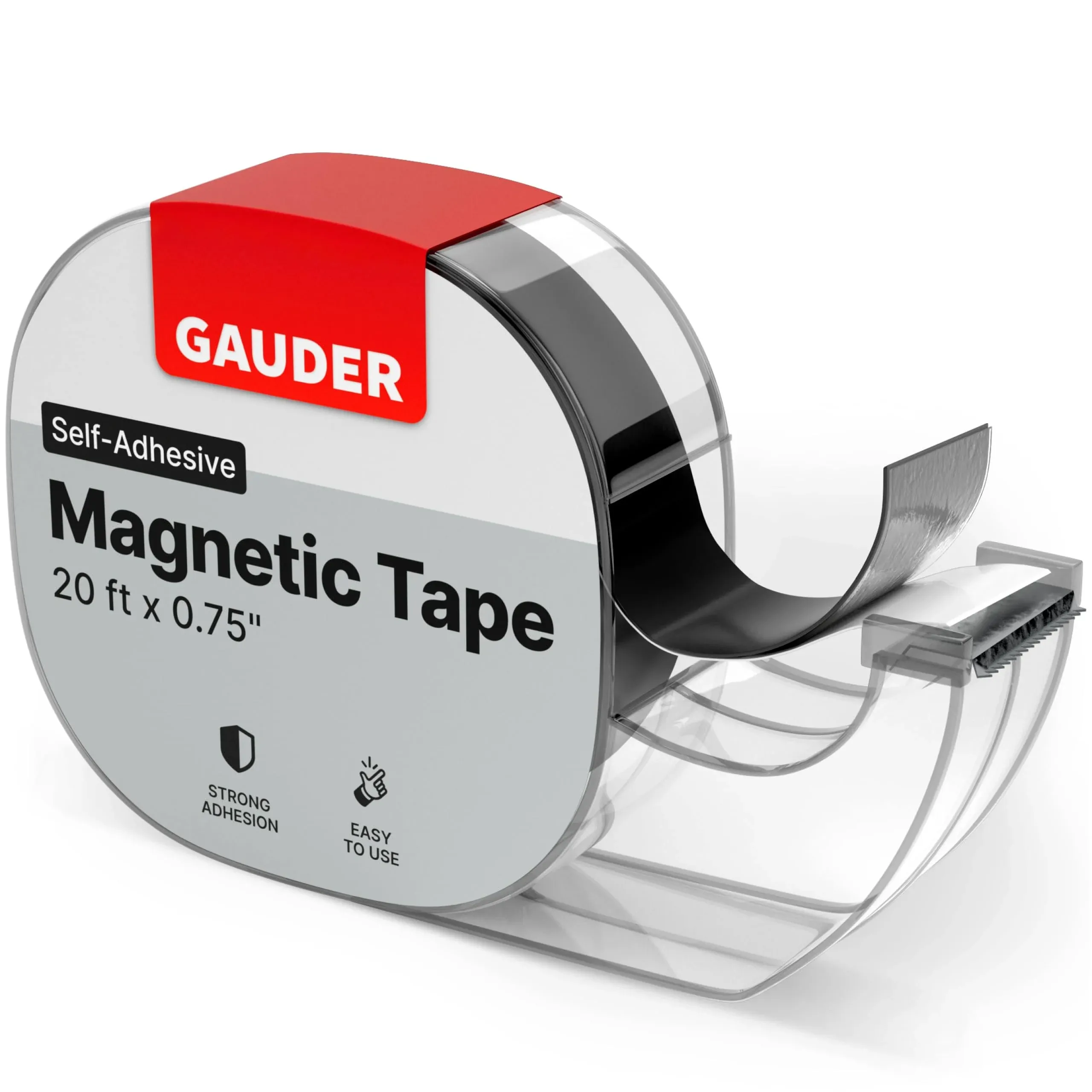 GAUDER Magnetic Tape Dispenser Thin Magnetic Strips Self Adhesive (20 Long x 34 ...