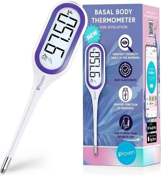 New 2023 iProven Basal Body Thermometer with Jumbo LCD &amp; Backlight - BBT-127