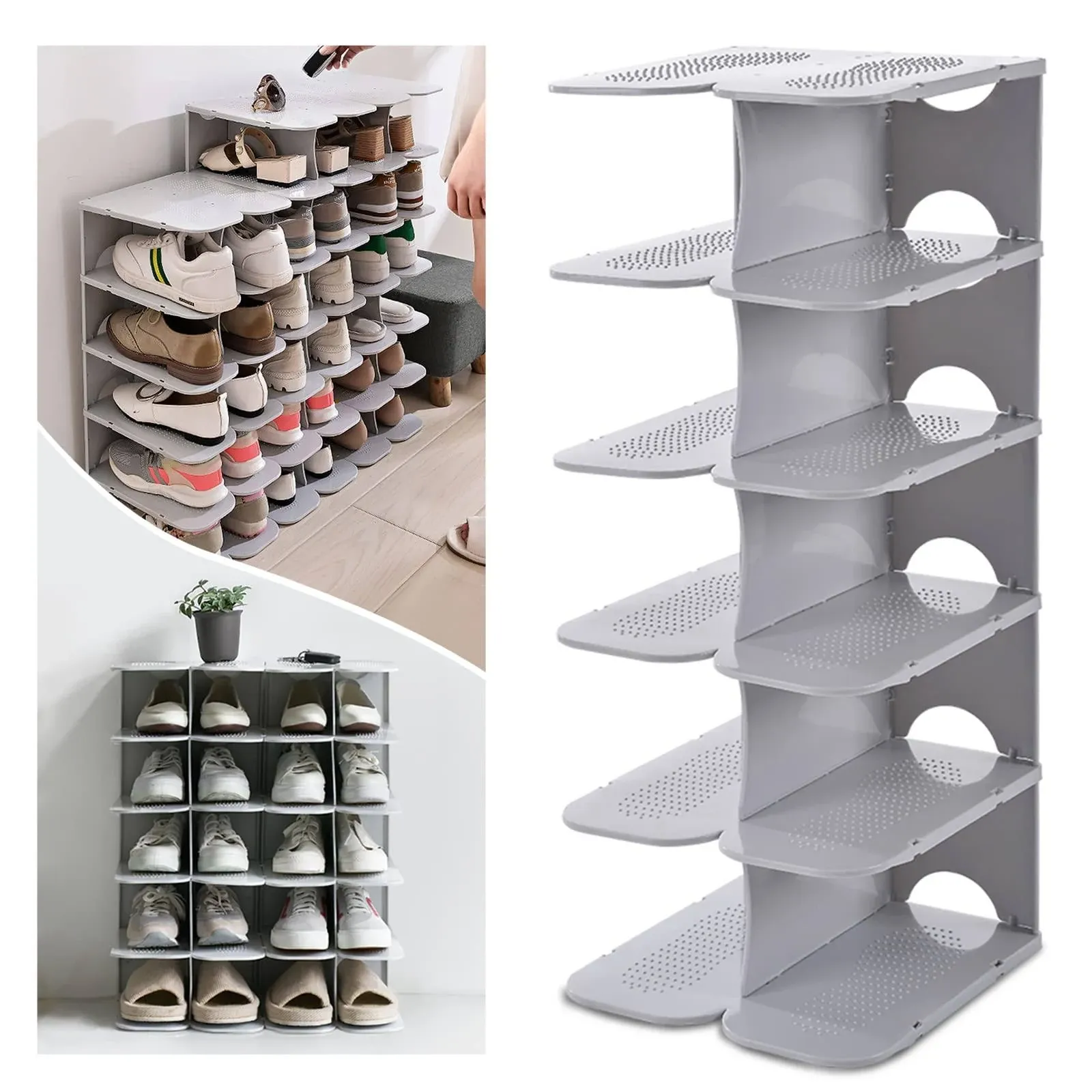 Acpop Shoe Slots Organizer, Adjustable Rack,Better Stability Shoe Stacker,Space ...