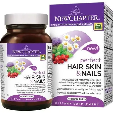 New Chapter Perfect Hair Skin and Nails Supplement, Vegetarian Tablets - 30 count